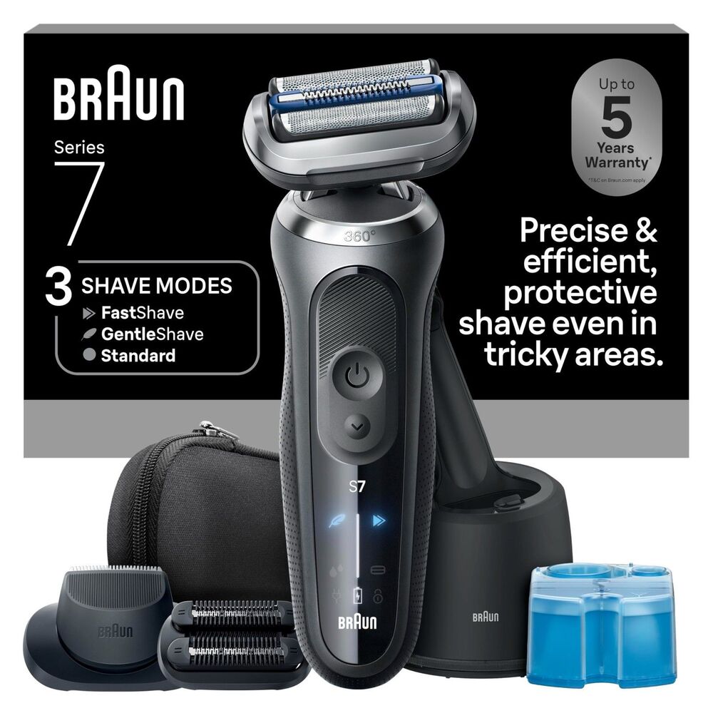 Braun Series 7 7185cc Electric Shaver Men SmartCare Center 360 Flex Open Box